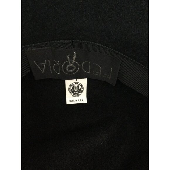 Vintage Womens Fedoria Hat United Hatters Cap Millinery Works Classic Ribbon Tri - Picture 8 of 10